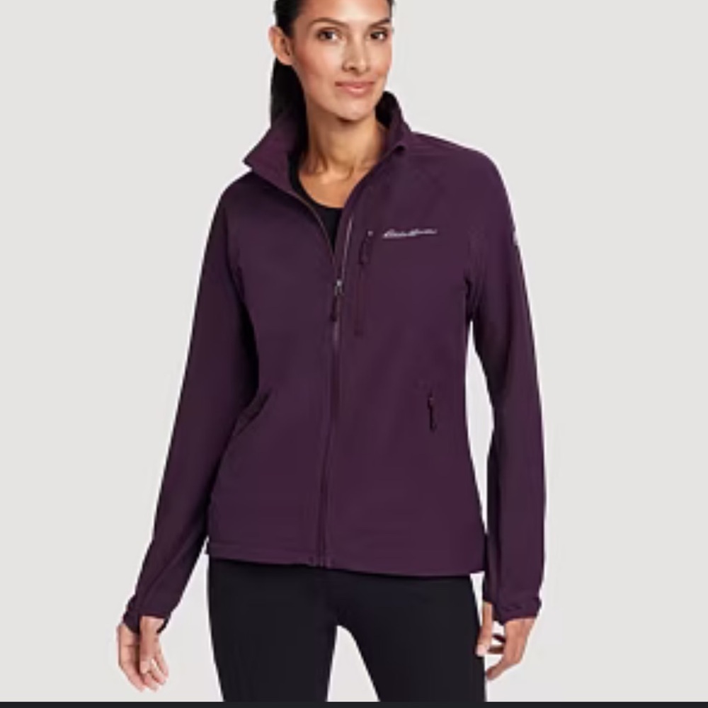 Eddie Bauer Women's Deep Purple Sandstone Backbone Shell Windbreaker Jacket XL